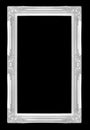 Silver picture frames. Isolated on black background Royalty Free Stock Photo