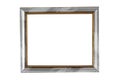 Silver picture frames pattern gold isolated on white background Royalty Free Stock Photo