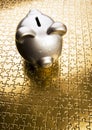 Silver piggy bank Royalty Free Stock Photo