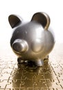 Silver piggy bank Royalty Free Stock Photo