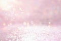 Silver and pink glitter vintage lights background. defocused Royalty Free Stock Photo