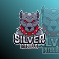 Silver Pitbulls Animal Team Badge Royalty Free Stock Photo