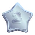 Silver place star icon, cartoon style Royalty Free Stock Photo