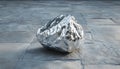 Silver Or Platinum Lump Resting On Stone Floor - A Precious Metal Lump Found Atop A Solid Stone Royalty Free Stock Photo