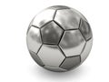 Silver or platinum soccer ball on white Royalty Free Stock Photo