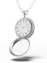 Silver pocket watch with chain