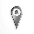 Silver Pointer Pin Icon for Map. 3D Render illustration Royalty Free Stock Photo