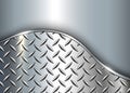 Silver polished steel texture background, chrome metallic with diamond plate texture