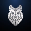Silver Polygonal Wolf head.