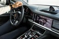 Silver Porsche Panamera interior Royalty Free Stock Photo