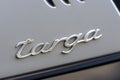 Silver Porsche 911 Targa 4S script badge