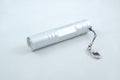 Silver portable flashlight pen with keychain loop