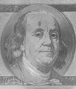 Silver portrait of U.S. president Benjamin Franklin