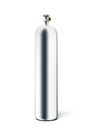 Silver propane cylinder Royalty Free Stock Photo