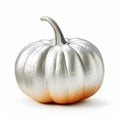 Silver Pumpkin: Vibrant Color Splash On White Background