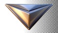 Silver pyramid, geometric shape, modern design, metallic object png transparent image Generative AI