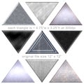 9 Silver Pyramids Triangle Metal Shapes