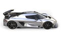 Silver race super car - top down side view Royalty Free Stock Photo