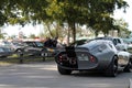 Silver racing Shelby Daytona driven Royalty Free Stock Photo