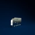 Silver RAM, random access memory icon isolated on blue background. Minimalism concept. 3d illustration 3D render Royalty Free Stock Photo