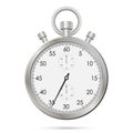 Silver realistic stopwatch Royalty Free Stock Photo
