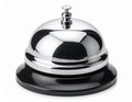 Silver Reception Bell on a Black Base Isolated on White Background Royalty Free Stock Photo