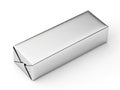 Silver rectangular box isolated on white background Royalty Free Stock Photo
