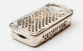Silver Rectangular Grater on White Background Royalty Free Stock Photo