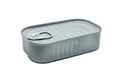 Silver rectangular tin can, Empty, For fish Royalty Free Stock Photo