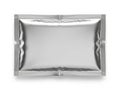 Silver rectangular tray isolated on white background Royalty Free Stock Photo