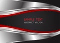 Silver, Red and Black color, abstract vector background with copy space for business, Graphic design Royalty Free Stock Photo
