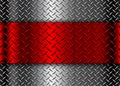 Silver red metal background with diamond plate texture pattern Royalty Free Stock Photo