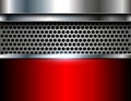 Silver red metal 3D background, lustrous chrome metallic Royalty Free Stock Photo