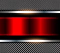 Silver red metal 3D background, lustrous and shiny chrome metallic Royalty Free Stock Photo
