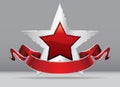 Star red banner sharp silver