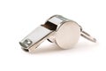 Silver referee whistle Royalty Free Stock Photo