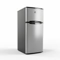 Silver Refrigerator On White Background - Vignetting Style 3d Render