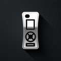 Silver Remote control icon isolated on black background. Long shadow style. Vector Royalty Free Stock Photo