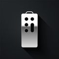 Silver Remote control icon isolated on black background. Long shadow style. Vector Royalty Free Stock Photo