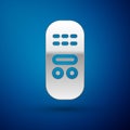 Silver Remote control icon isolated on blue background. Vector Royalty Free Stock Photo