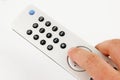 Silver remote TV controller Royalty Free Stock Photo