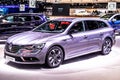 Silver Renault Talisman Grandtour at Brussels Motor Show, combi station wagon produced by Renault