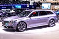 Silver Renault Talisman Grandtour at Brussels Motor Show, combi station wagon produced by Renault