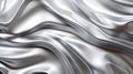 Silver rendering wave 3d background. AI Generated