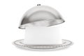 Silver Restaurant cloche with paper template Royalty Free Stock Photo