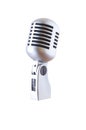 Silver retro microphone