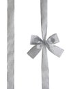 Silver ribbon and bow with clipping path