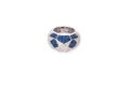 Silver ring with blue rhinestones