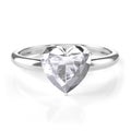 Silver ring with heart shaped diamond