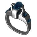 Silver Ring with Sapphire Royalty Free Stock Photo